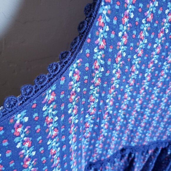 Matilda Jane Beyond the Horizon Tank Floral Flowy Top Lace Blue Sz Women's Small - Picture 6 of 11